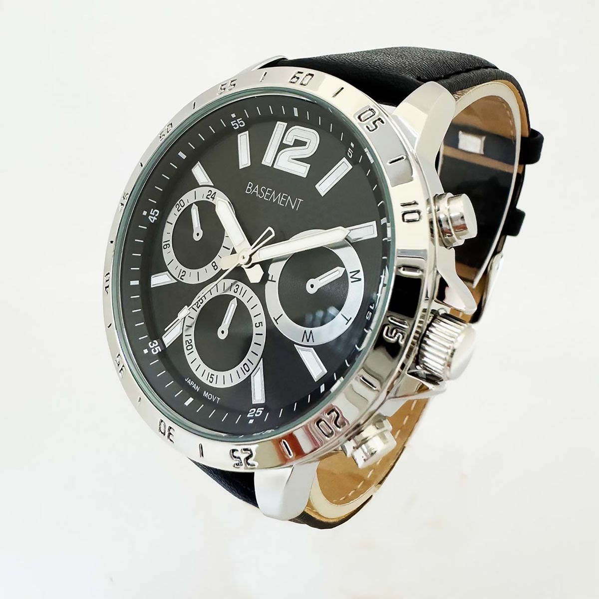 BASEMENT - Reloj Cuero Hombre Negro