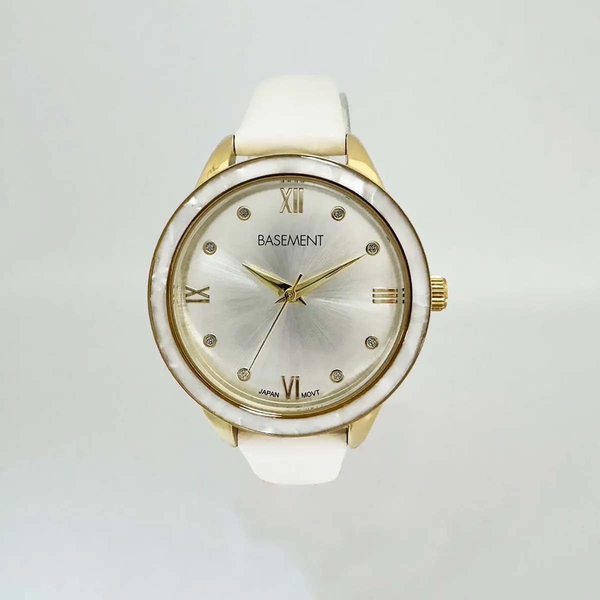 BASEMENT - Reloj Cuero Mujer Blanco + Estuche