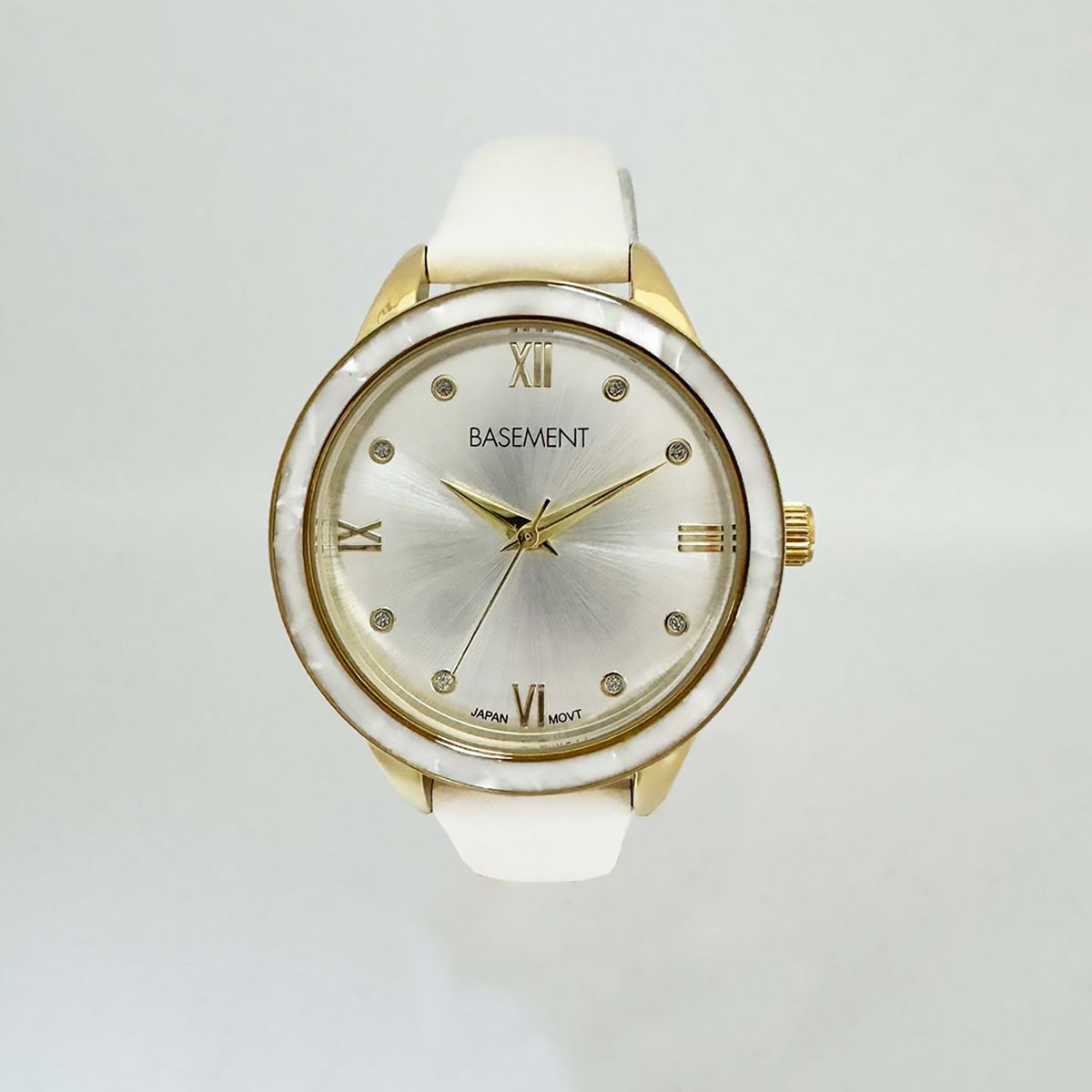 BASEMENT - Reloj Cuero Mujer Blanco + Estuche