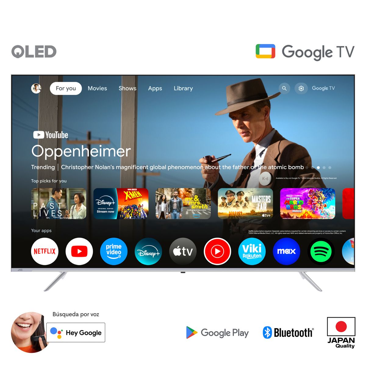 JVC - Televisor Jvc 86" Qled 4k Google Tv Smart Tv