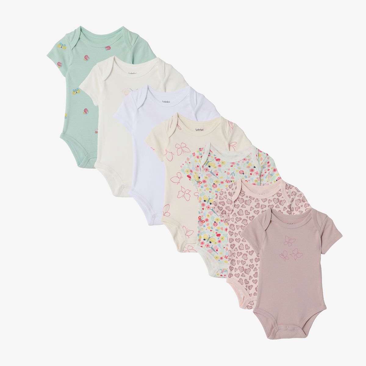 YAMP - Body Bebé Niña Pack X7 Algodón Yamp