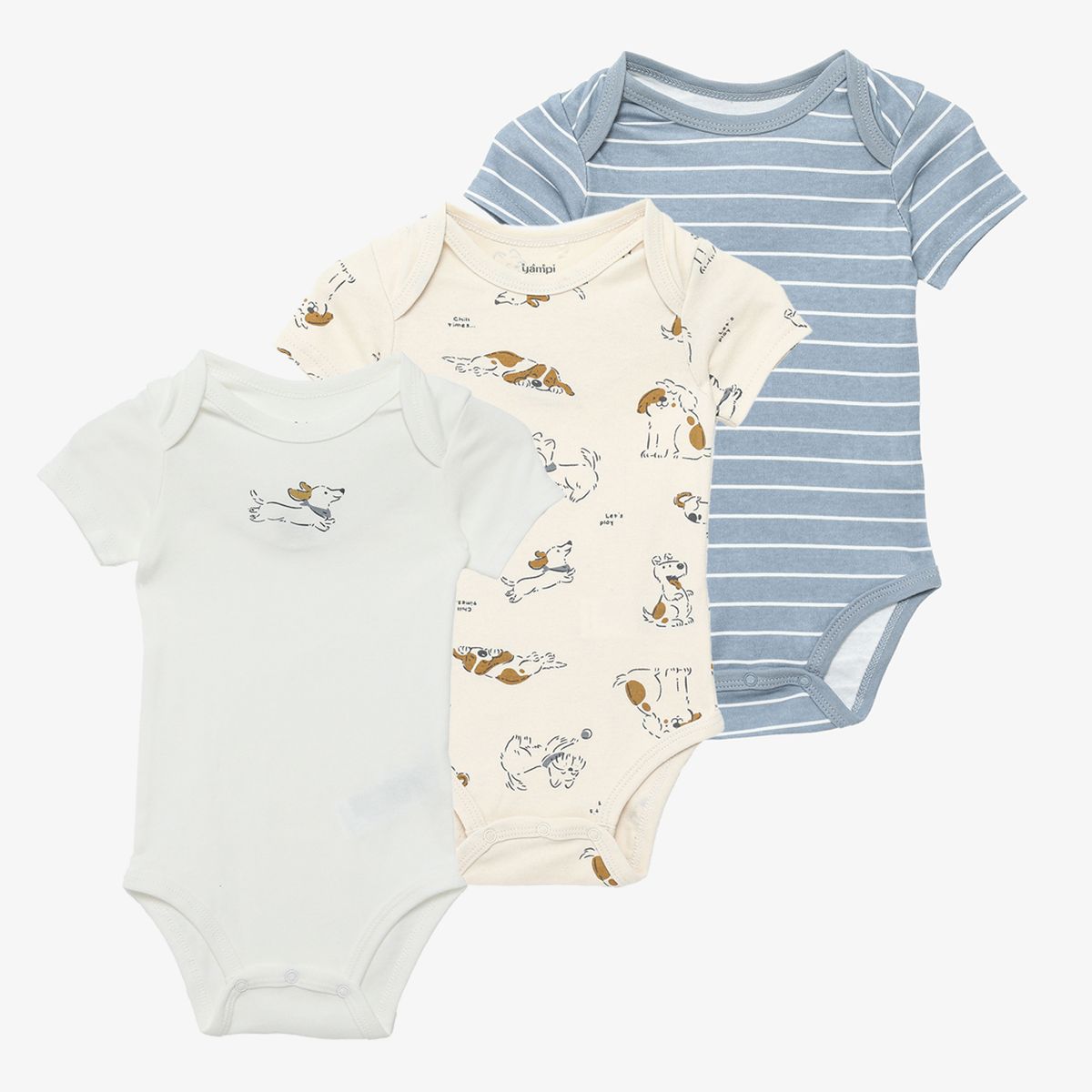 YAMP - Body Bebé Niño Pack X3 Algodón Yamp