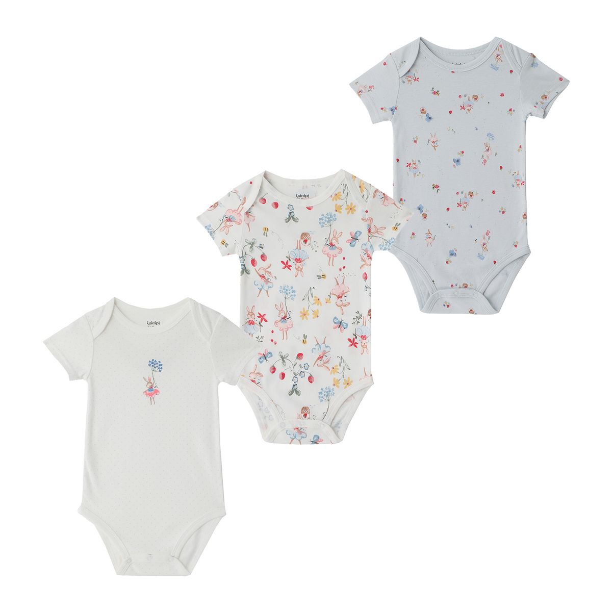 YAMP - Body Bebé Niña Pack X3 Algodón Yamp