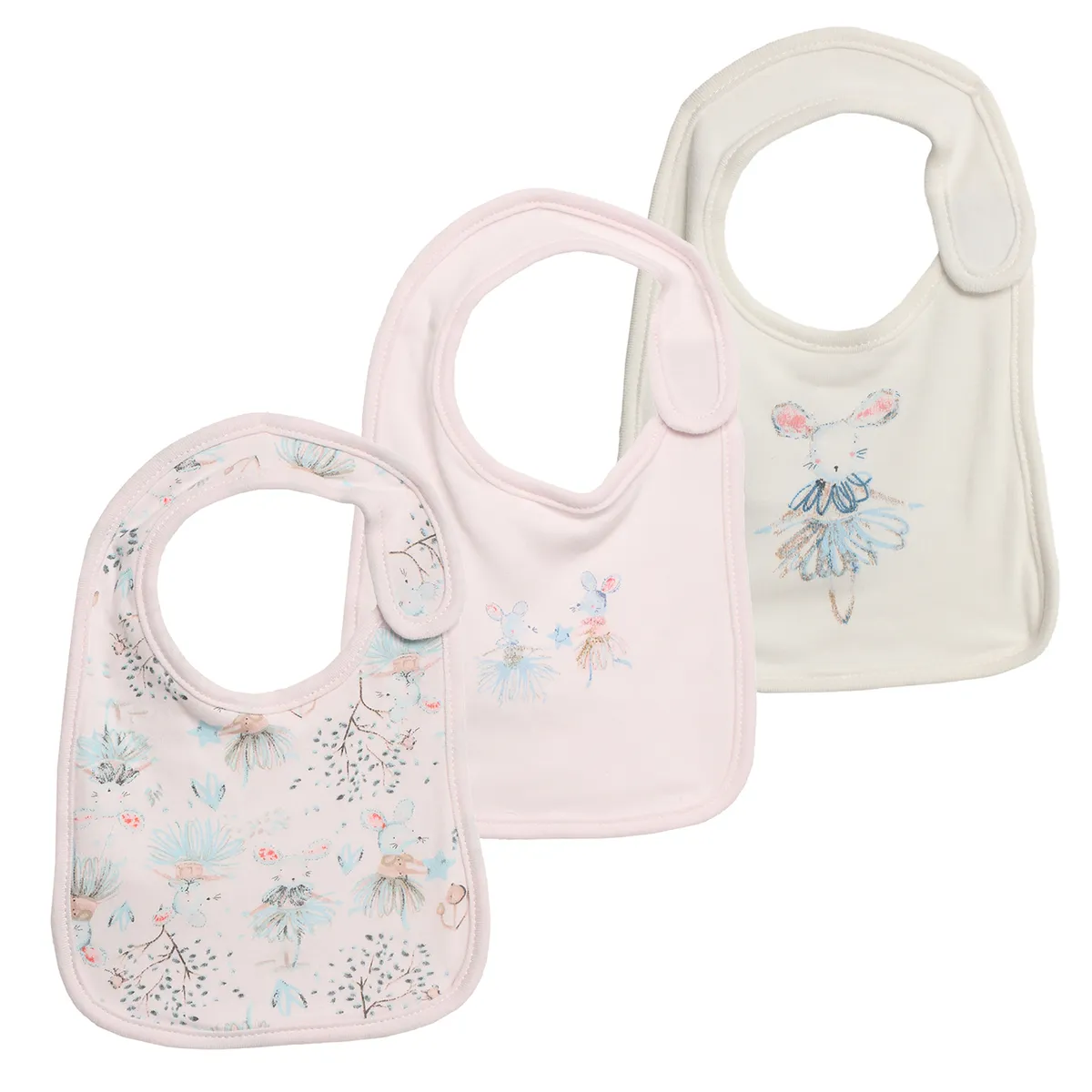 YAMP - Babero Bebé Niña Pack X3 Algodón Yamp