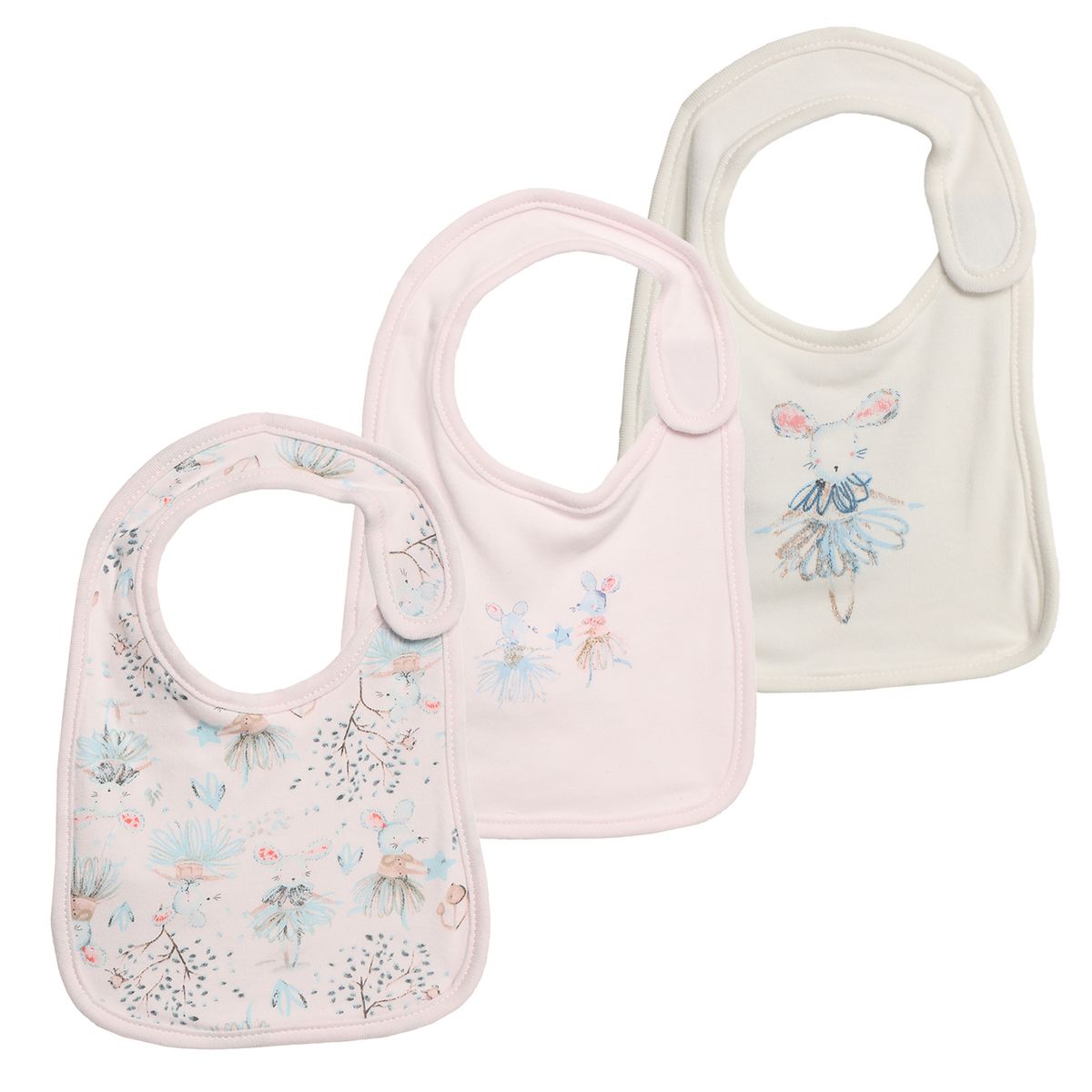 YAMP - Babero Bebé Niña Pack X3 Algodón Yamp