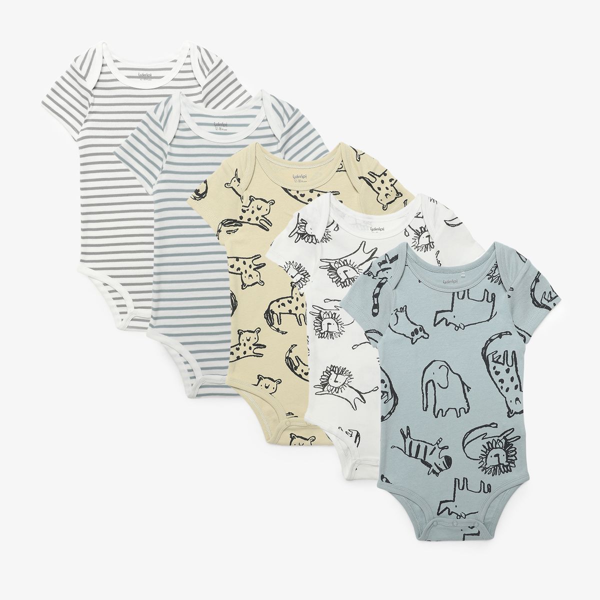 YAMP - Body Bebé Niño Pack X5 Algodón Yamp