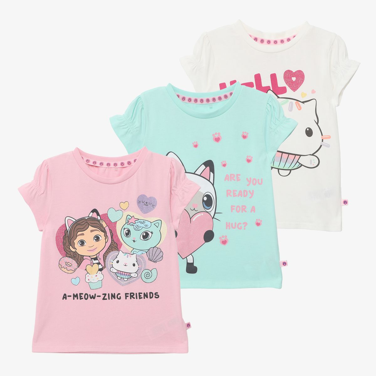 LA CASA DE GABBY - Polo Niña Pack X3 Manga Corta Algodón Gabbys Dollhouse