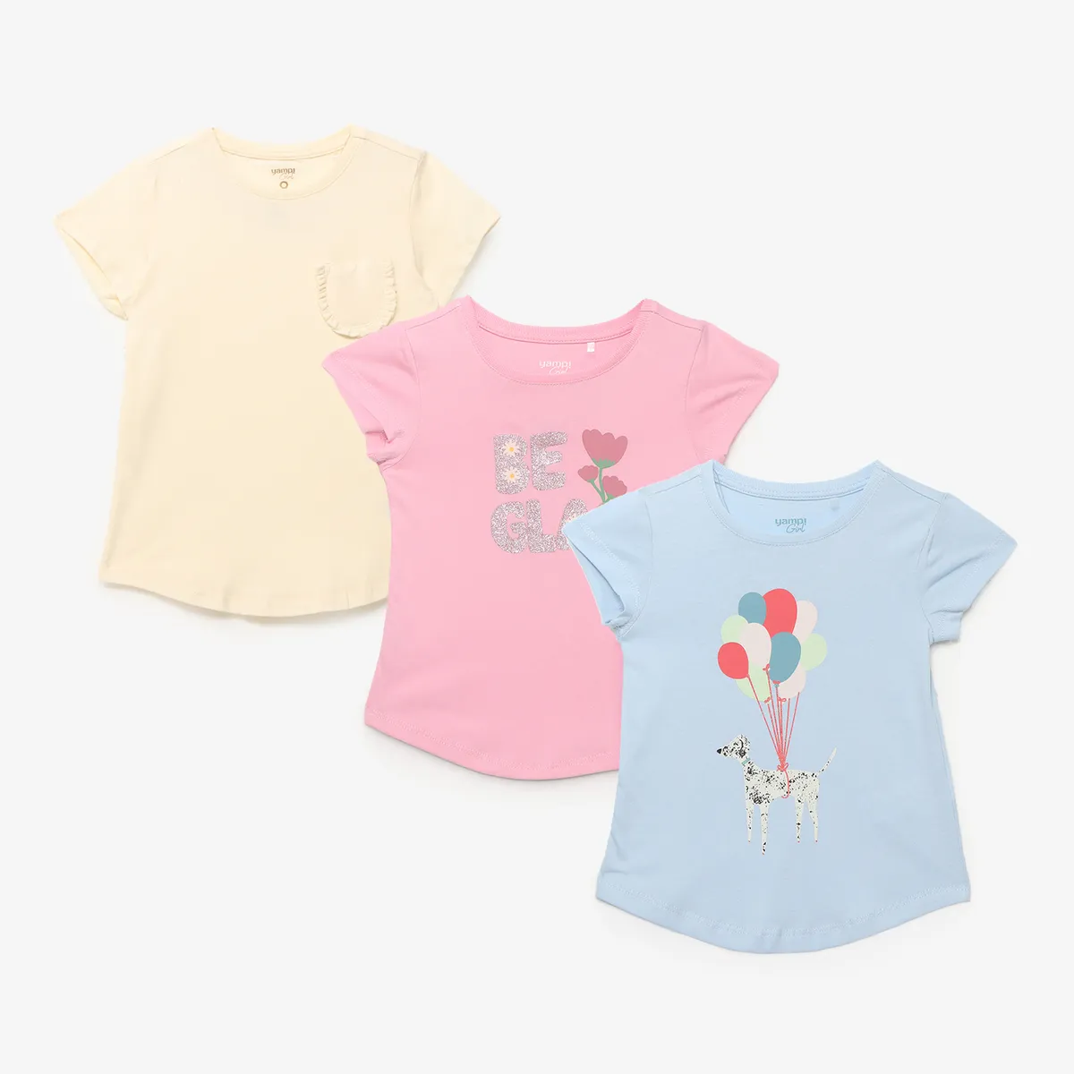 YAMP - Polo Niña Pack X3 Manga Corta Algodón Yamp