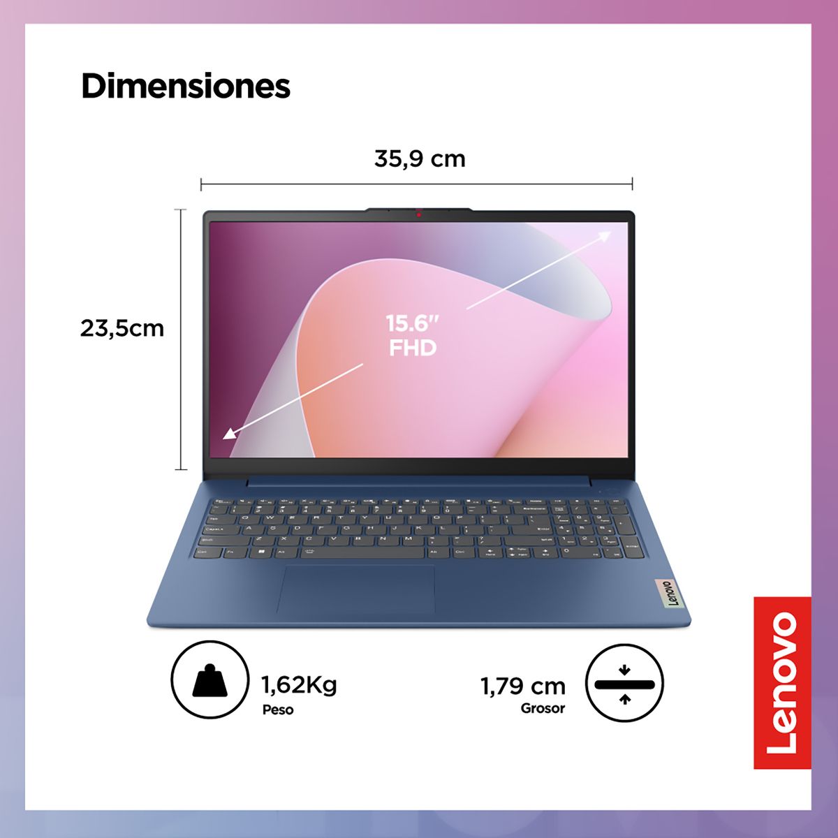 LENOVO - Laptop Ideapad Slim 3 Amd Ryzen 5 8gb Ram 512gb Ssd 15.6" Fhd Serie 5000 