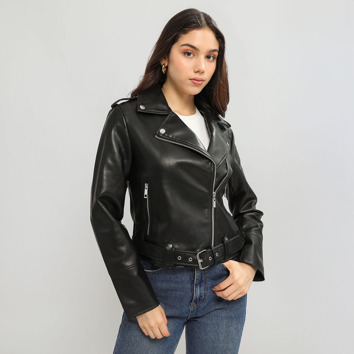 SYBILLA - Casaca Efecto Cuero Mujer Sybilla