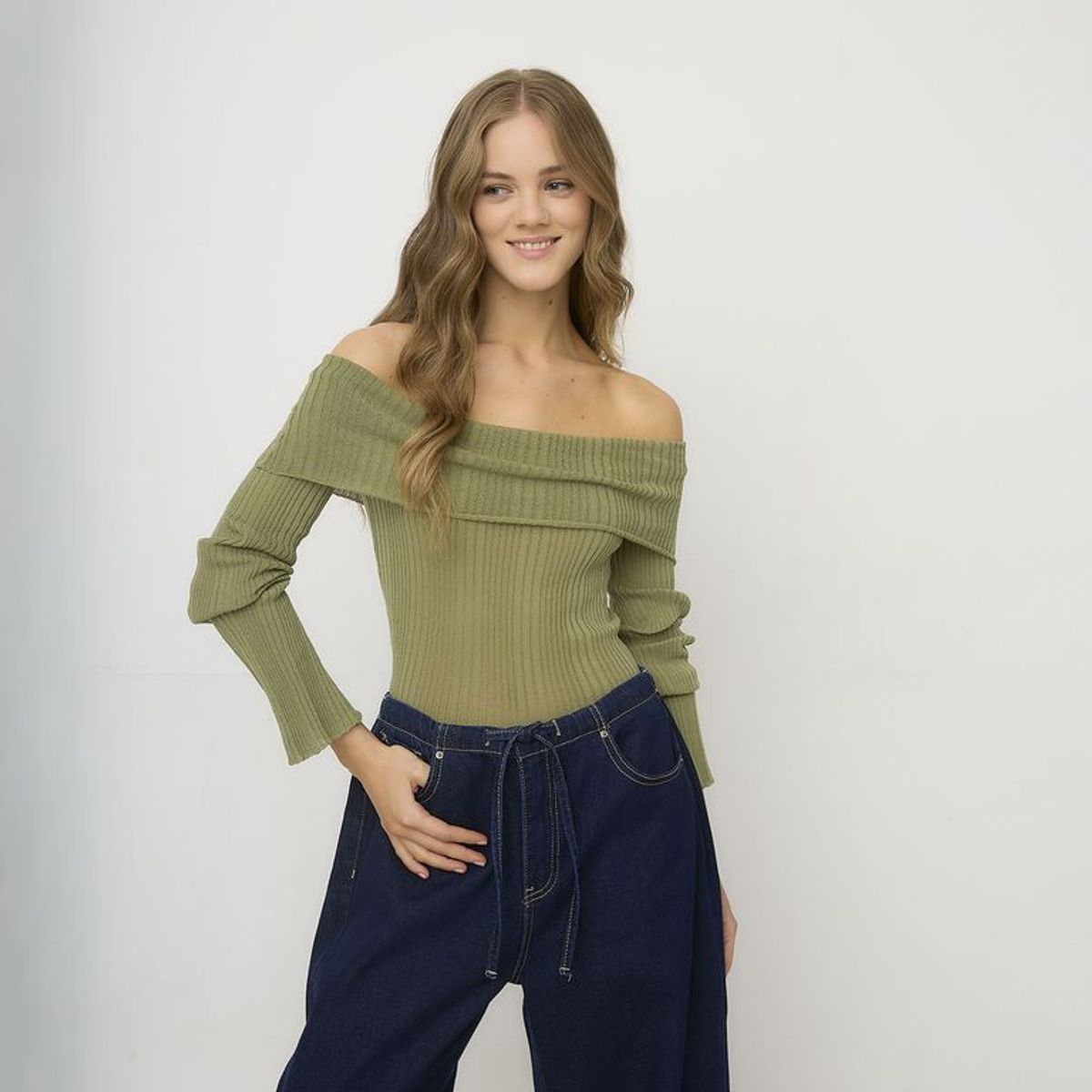 SYBILLA - Chompa Off Shoulder Mujer Sybilla