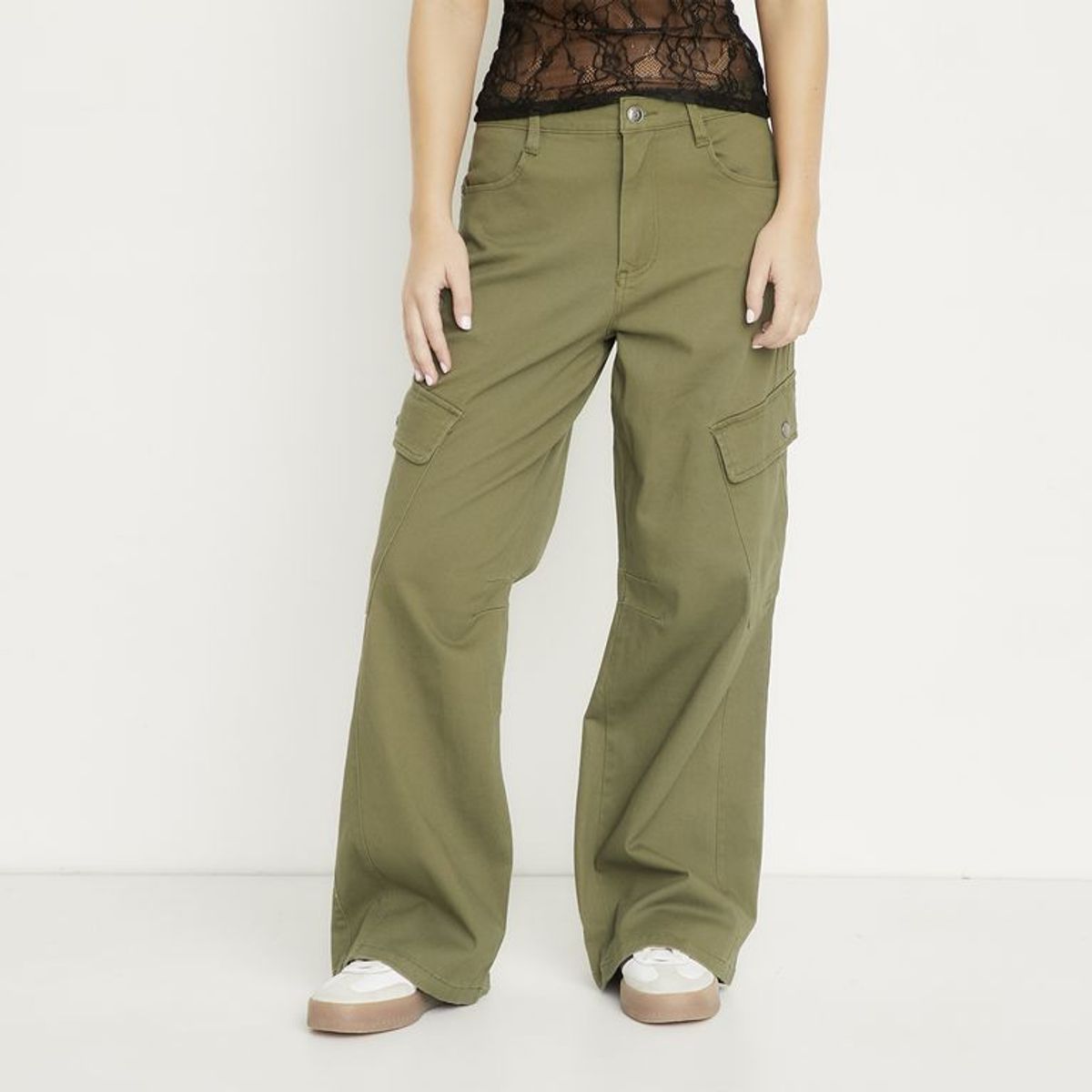 SYBILLA - Pantalón Cargo Tiro Alto Mujer Sybilla