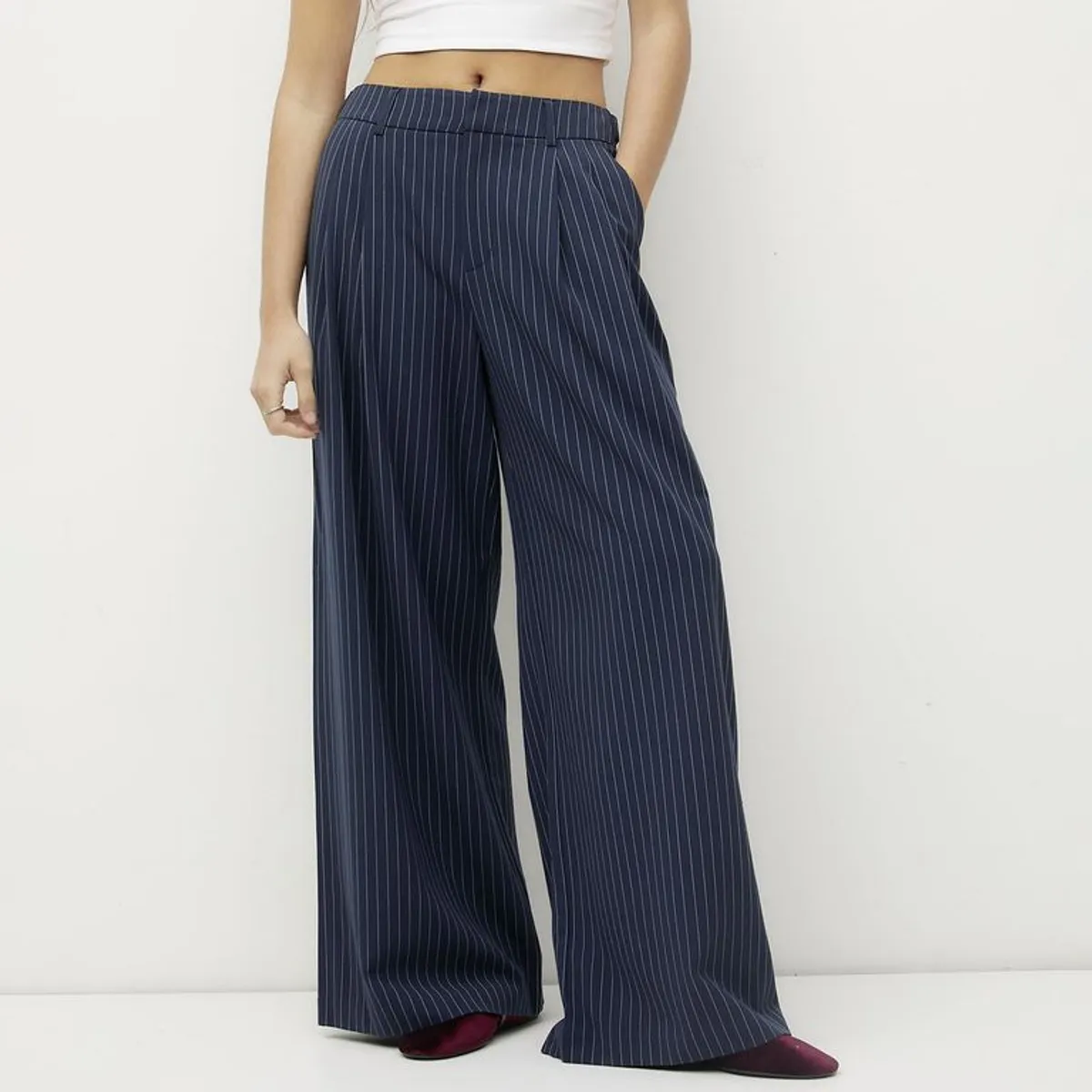 SYBILLA - Pantalón Wide Leg Tiro Alto Mujer Sybilla