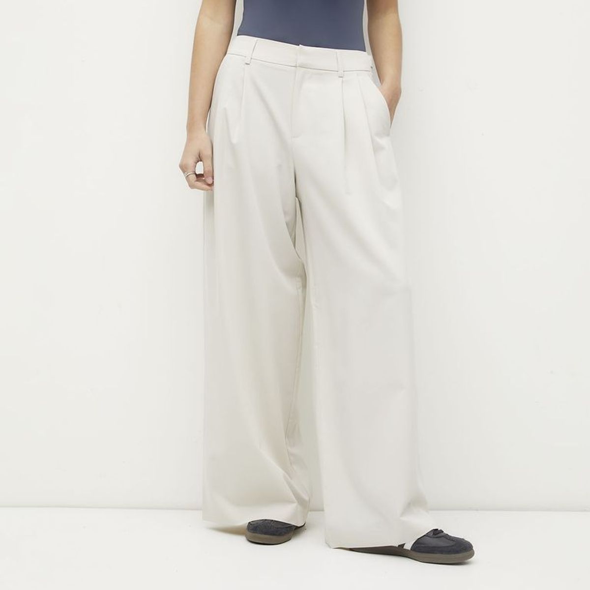 SYBILLA - Pantalón Wide Leg Tiro Alto Mujer Sybilla