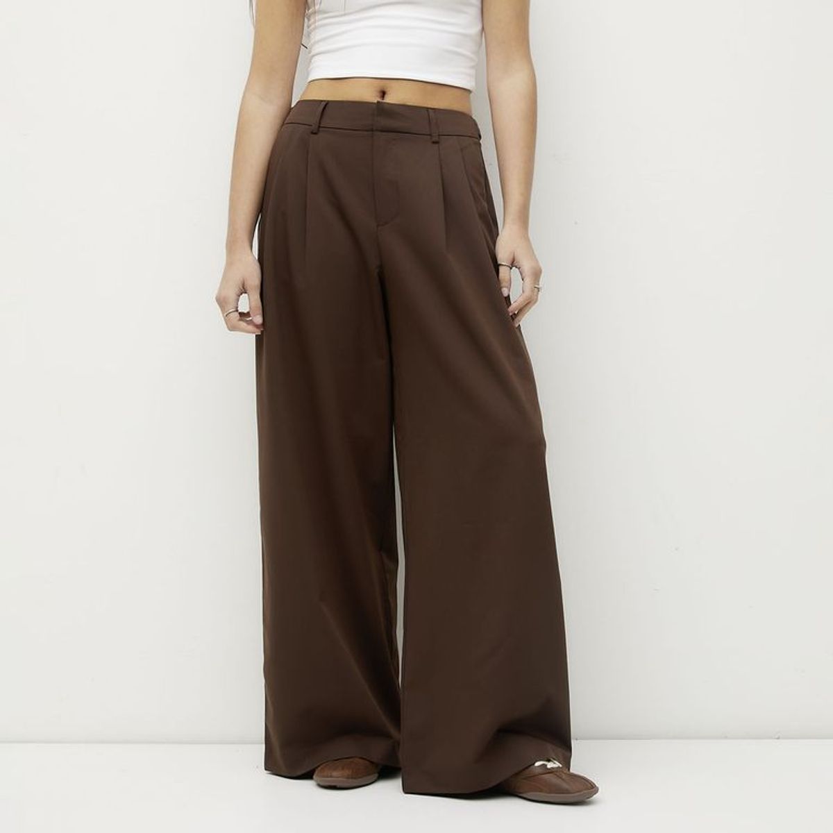 SYBILLA - Pantalón Wide Leg Tiro Alto Mujer Sybilla