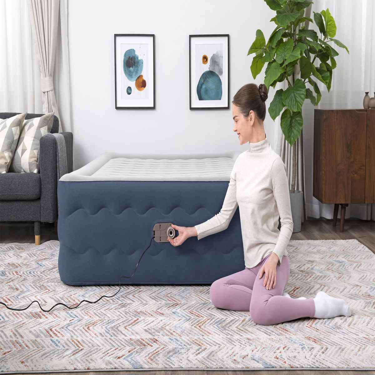 BESTWAY - Colchón Inflable Tritech Truleisure Queen Bomba Eléctrica Incorporada Bestway