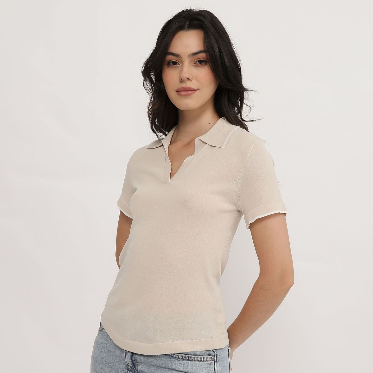 BASEMENT - Chompa Manga Corta Mujer Basement