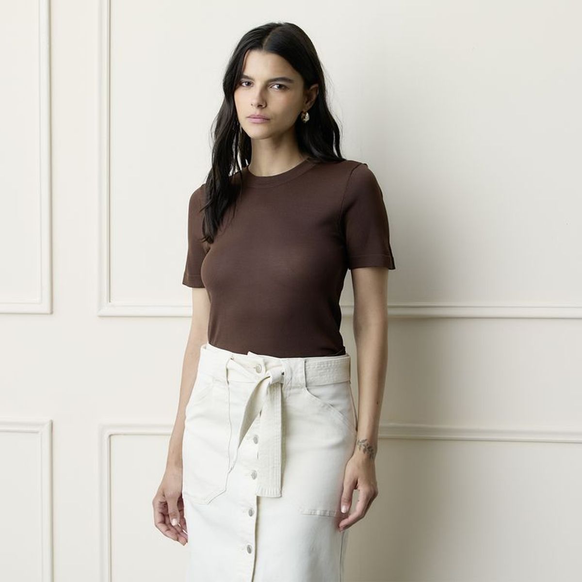 BASEMENT - Chompa Manga Corta Mujer Basement