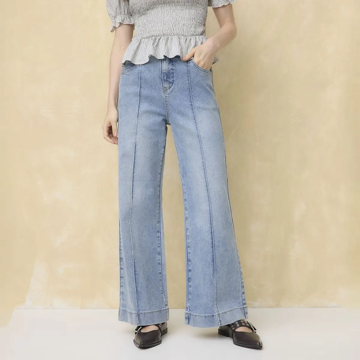 UNIVERSITY CLUB - Jean Wide Leg Tiro Alto Mujer University Club