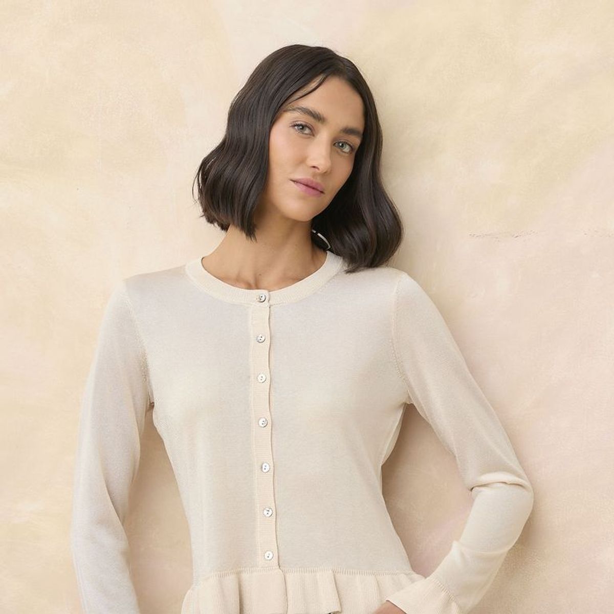 ELLE - Cardigan Manga Larga Mujer Elle