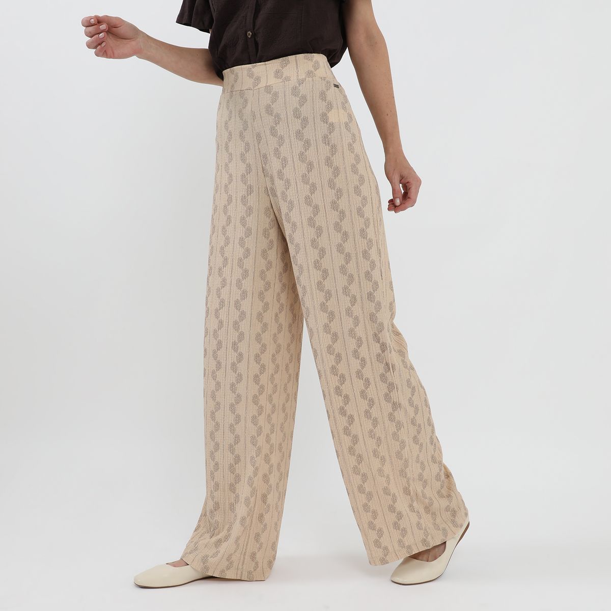 NEWPORT - Pantalón Fluido Tiro Alto Mujer Newport