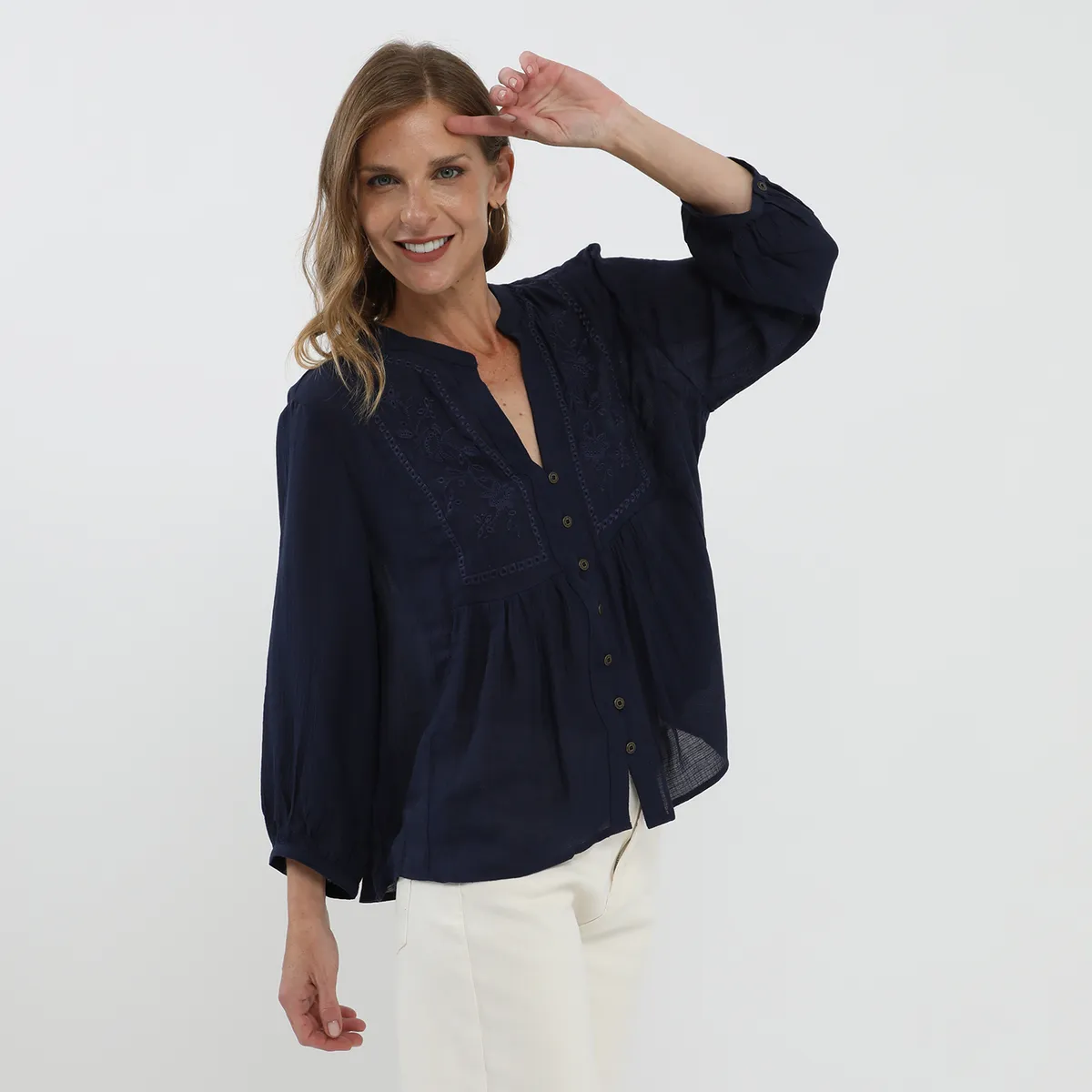 NEWPORT - Blusa Manga Larga Mujer Newport