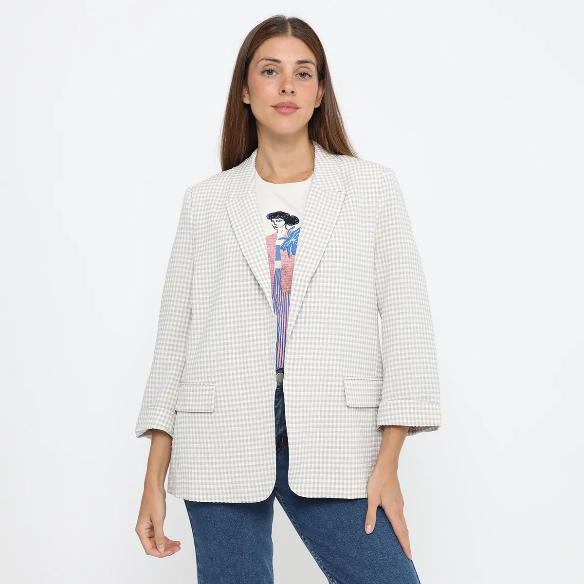 UNIVERSITY CLUB - BLAZER CR CREAM VICHY S