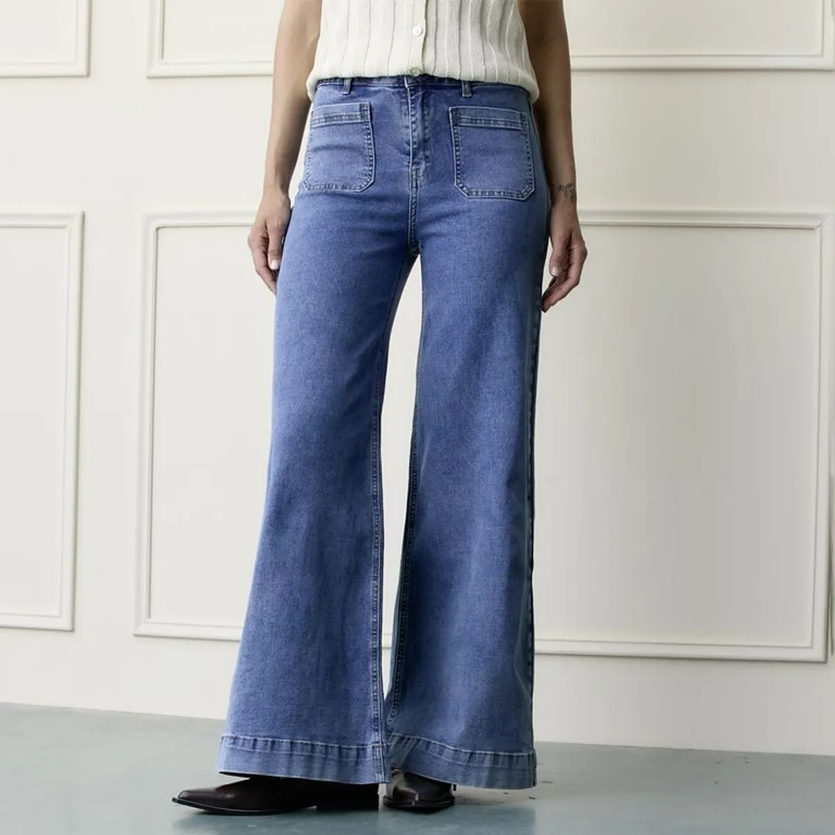 BASEMENT - Jean Wide Leg Tiro Alto Mujer Basement