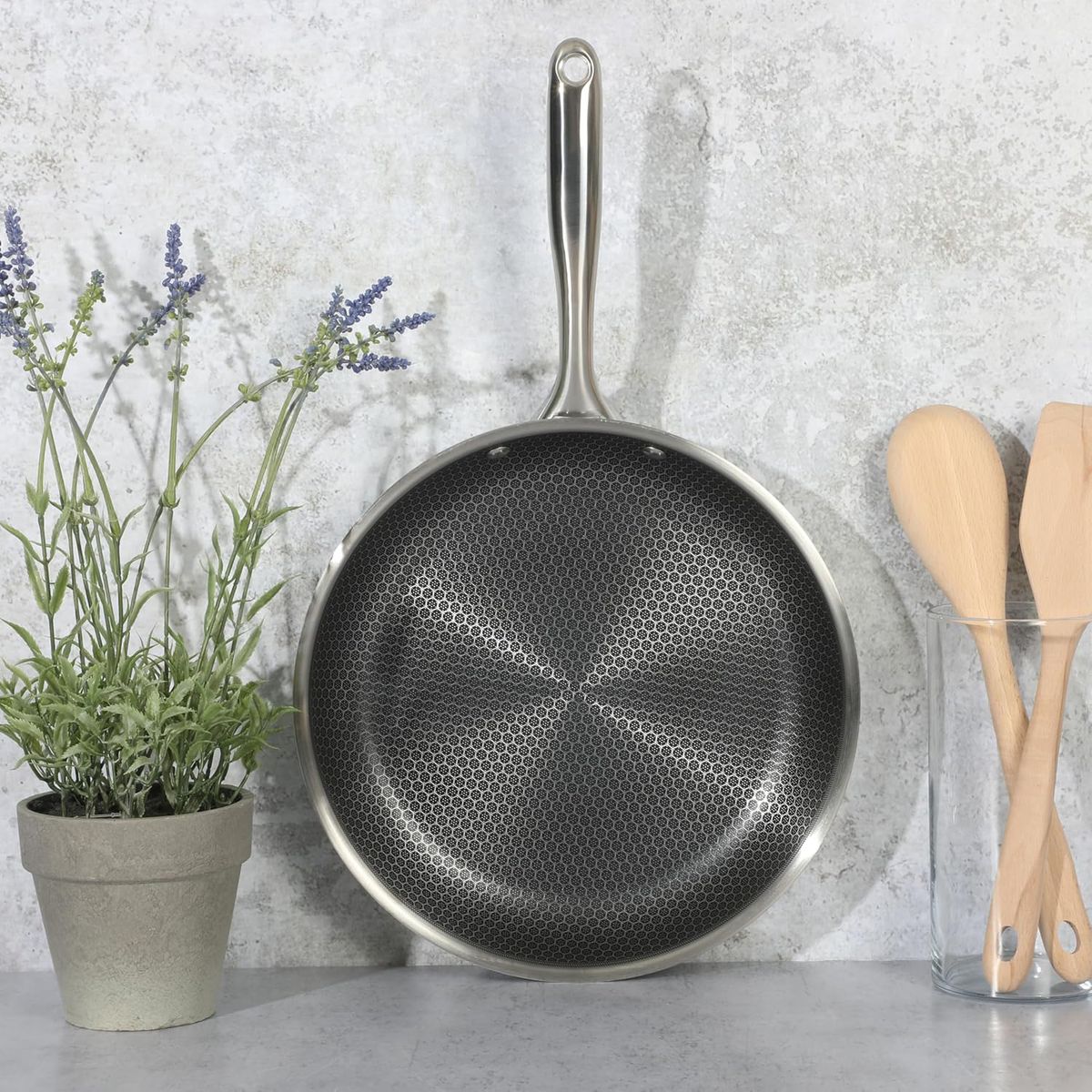 OSTER - Sartén Acero Inoxidable Antiadherente Oster 28 cm