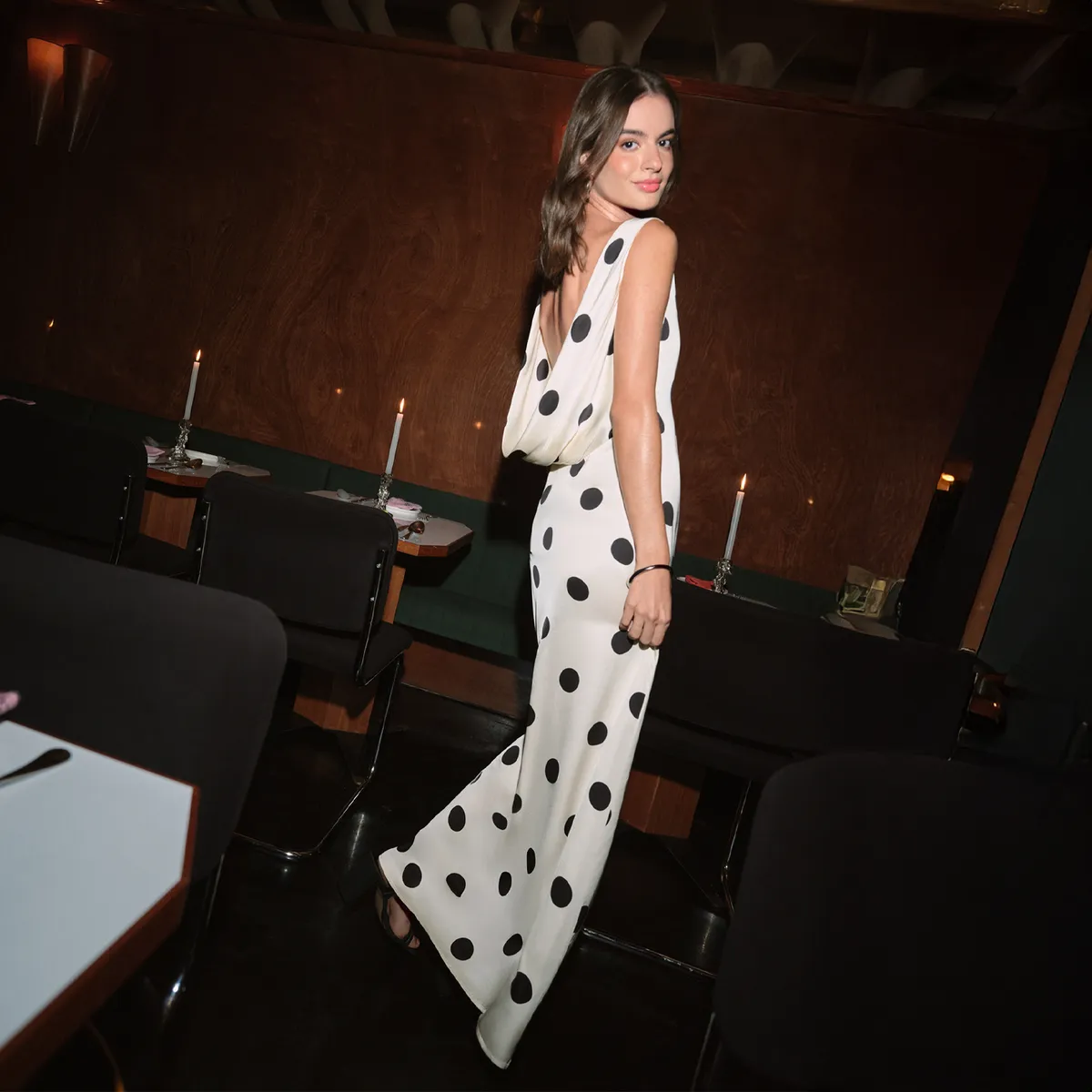 BASEMENT - Vestido Largo Polka Dots Mujer Basement Studio