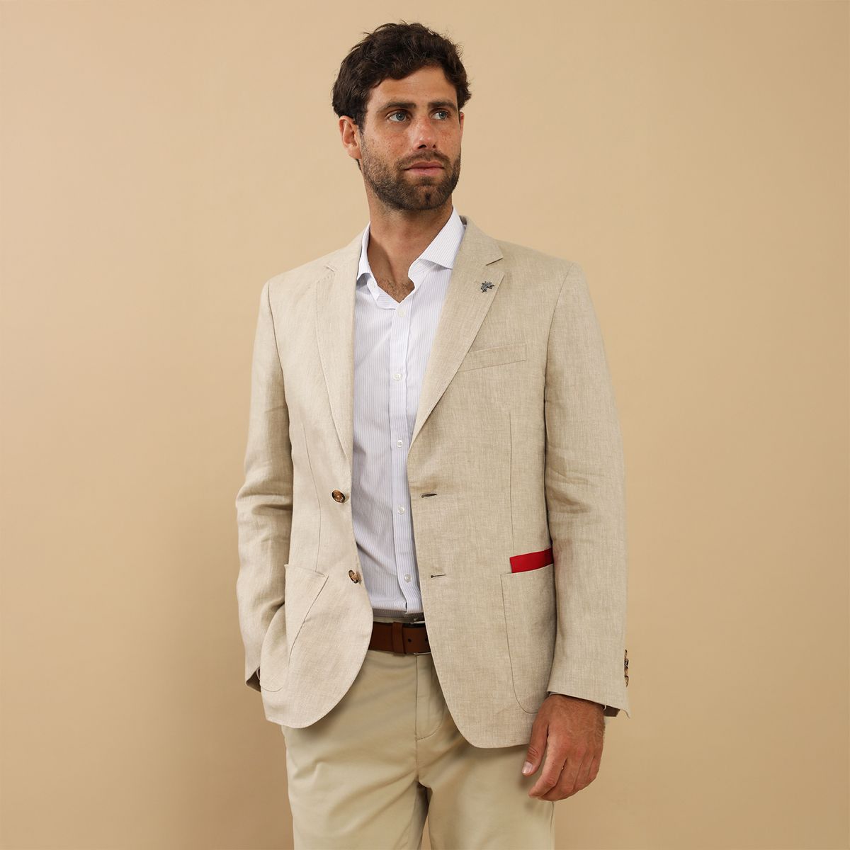 LA MARTINA - Saco 100% Lino Regular Fit Hombre La Martina