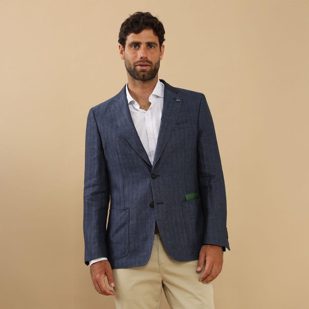 LA MARTINA - Saco 100% Lino Regular Fit Hombre La Martina