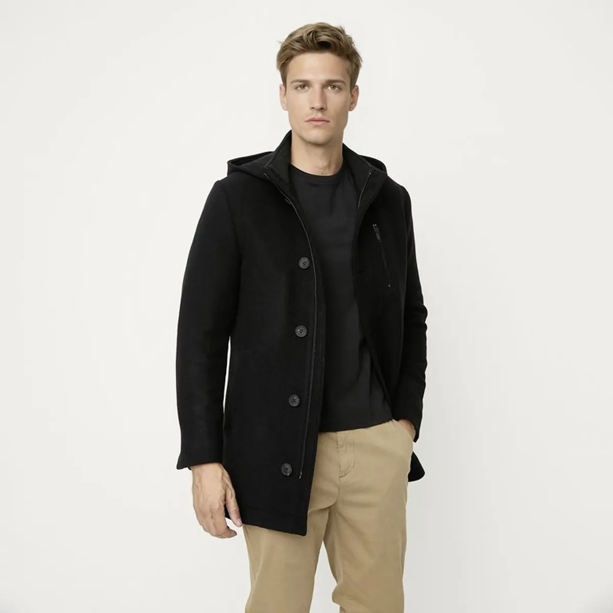 WOLF&HANK - Abrigo Casual Manga larga Hombre Wolf&Hank