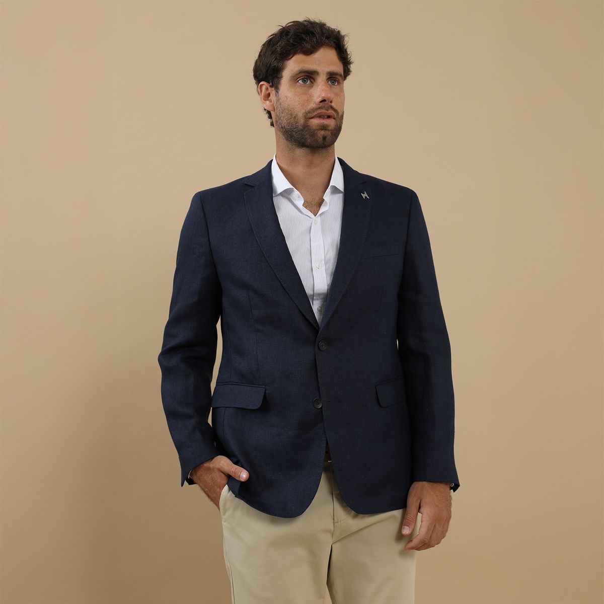 WOLF&HANK - Saco 100% Lino Regular Fit Hombre Wolf&hank