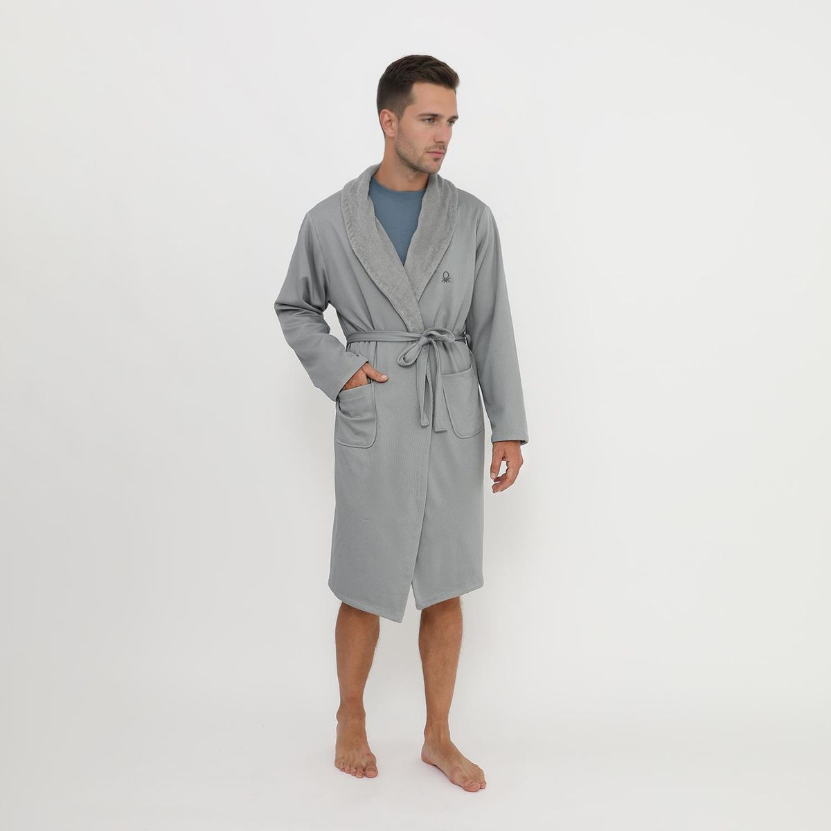 BENETTON - Bata Hombre Waffle con Algodón 240gr