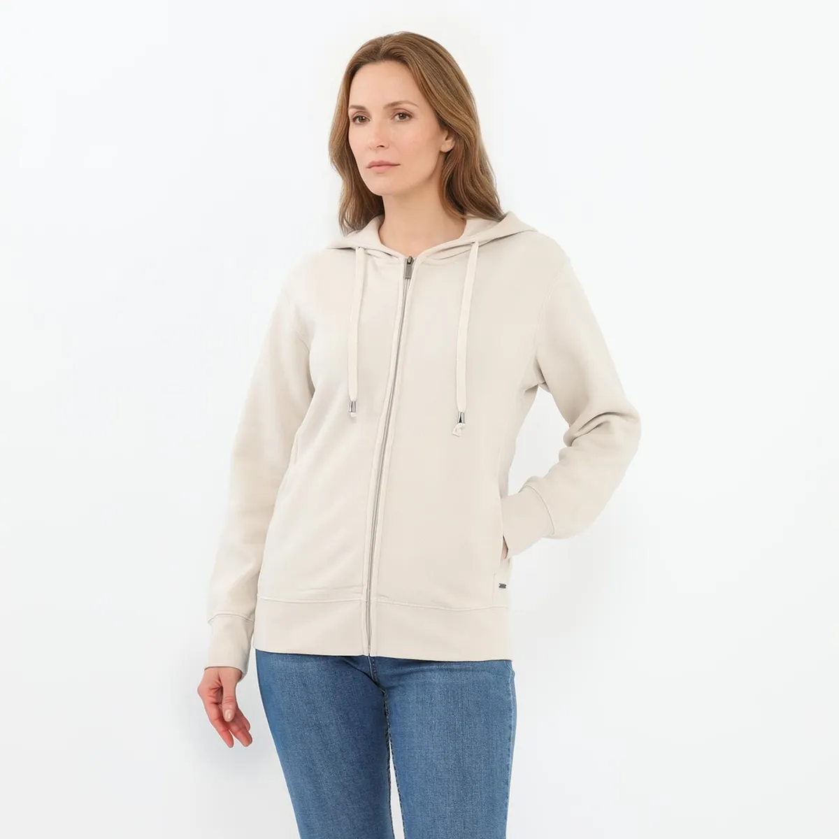 NEWPORT - Polera Newport Mujer Algodón Manga Larga con Gorro