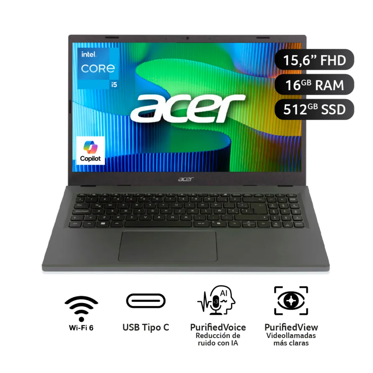 ACER - Laptop Acer Aspire Go 15 Intel® Core¿ I5-13420h 16 Gb 512 Gb  Fhd (1920 X 1080)
