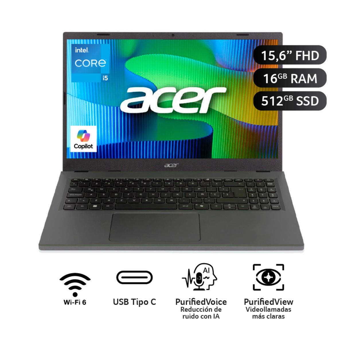 ACER - Laptop Acer Aspire Go 15 Intel® Core¿ I5-13420h 16 Gb 512 Gb  Fhd (1920 X 1080)