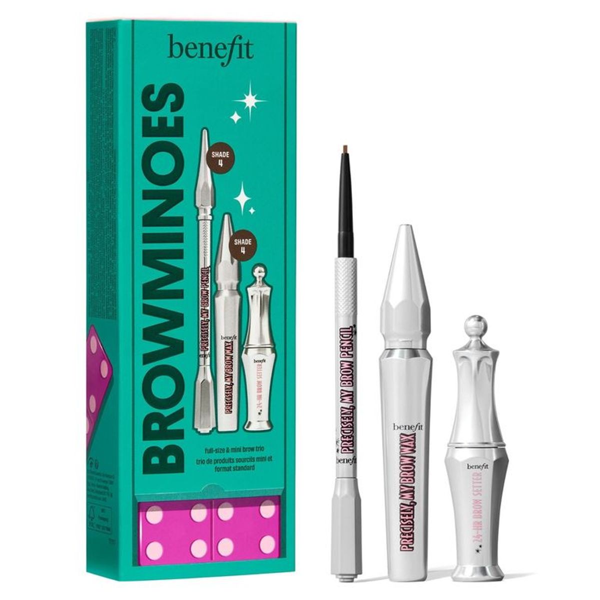 BENEFIT - Set De Cejas Browminoes - Lápiz De Ceja, Gel 24hr Y Cera Con Color