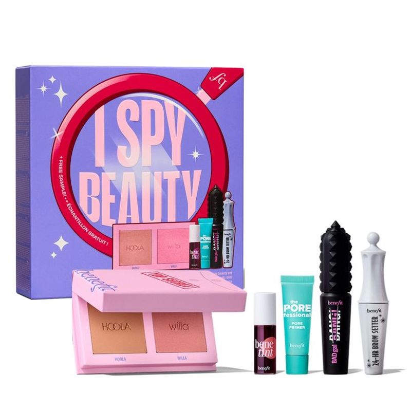 BENEFIT - Set De Minis I Spy Beauty - Gel 24hr, Máscara Badgal Bang, Rubor Willa, Hoola Bronzer