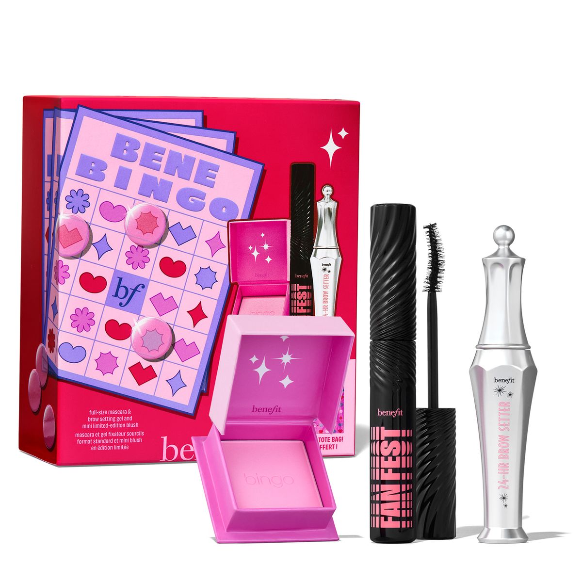 BENEFIT - Set De Cejas, Ojos Y Rostro Benebingo - Gelo 24hr, Máscara Fun Fest, Rubor Edición Limitada