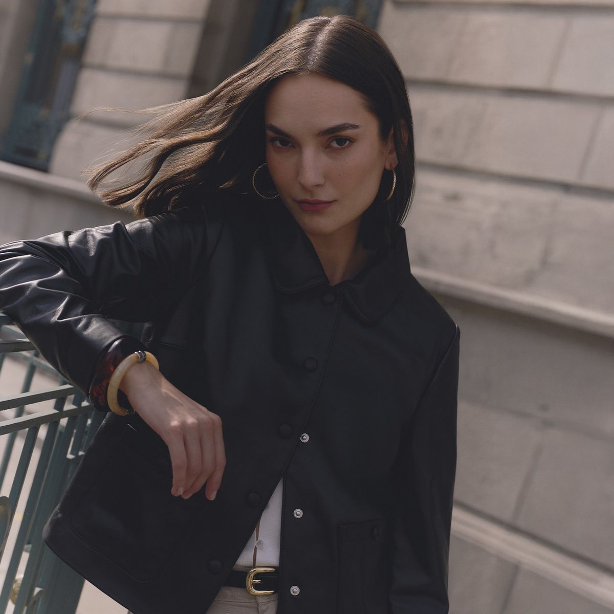 ELLE - Casaca de Cuero Mujer Elle