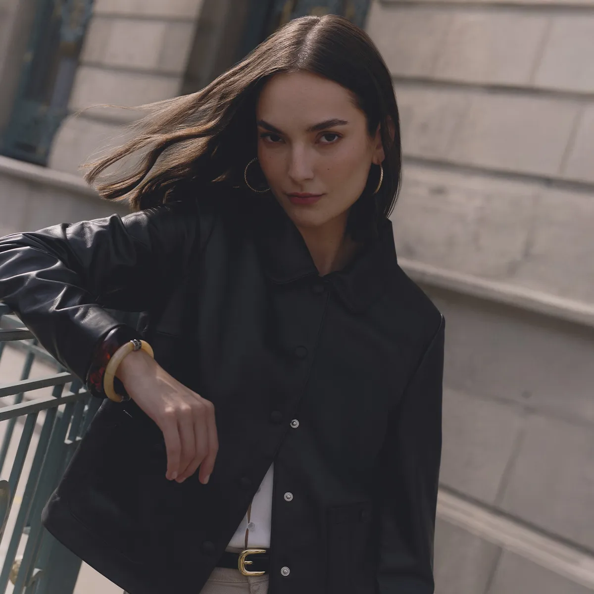 ELLE - Casaca de Cuero Mujer Elle