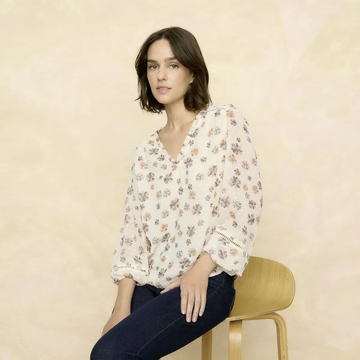 ELLE - Blusa Manga Larga Mujer Elle