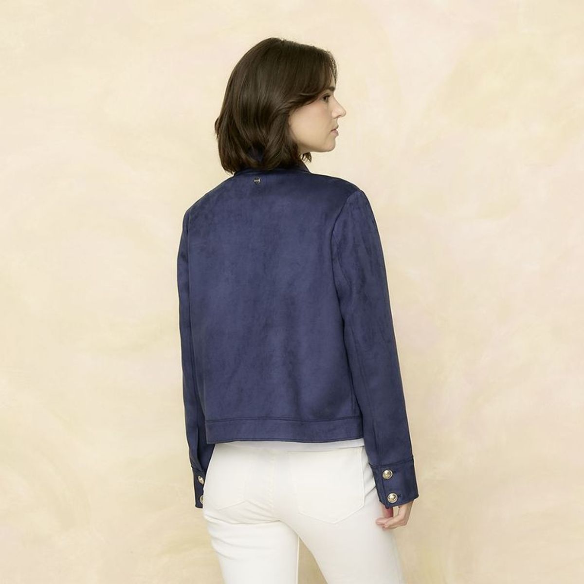 ELLE - Casaca Efecto Suede Mujer Elle