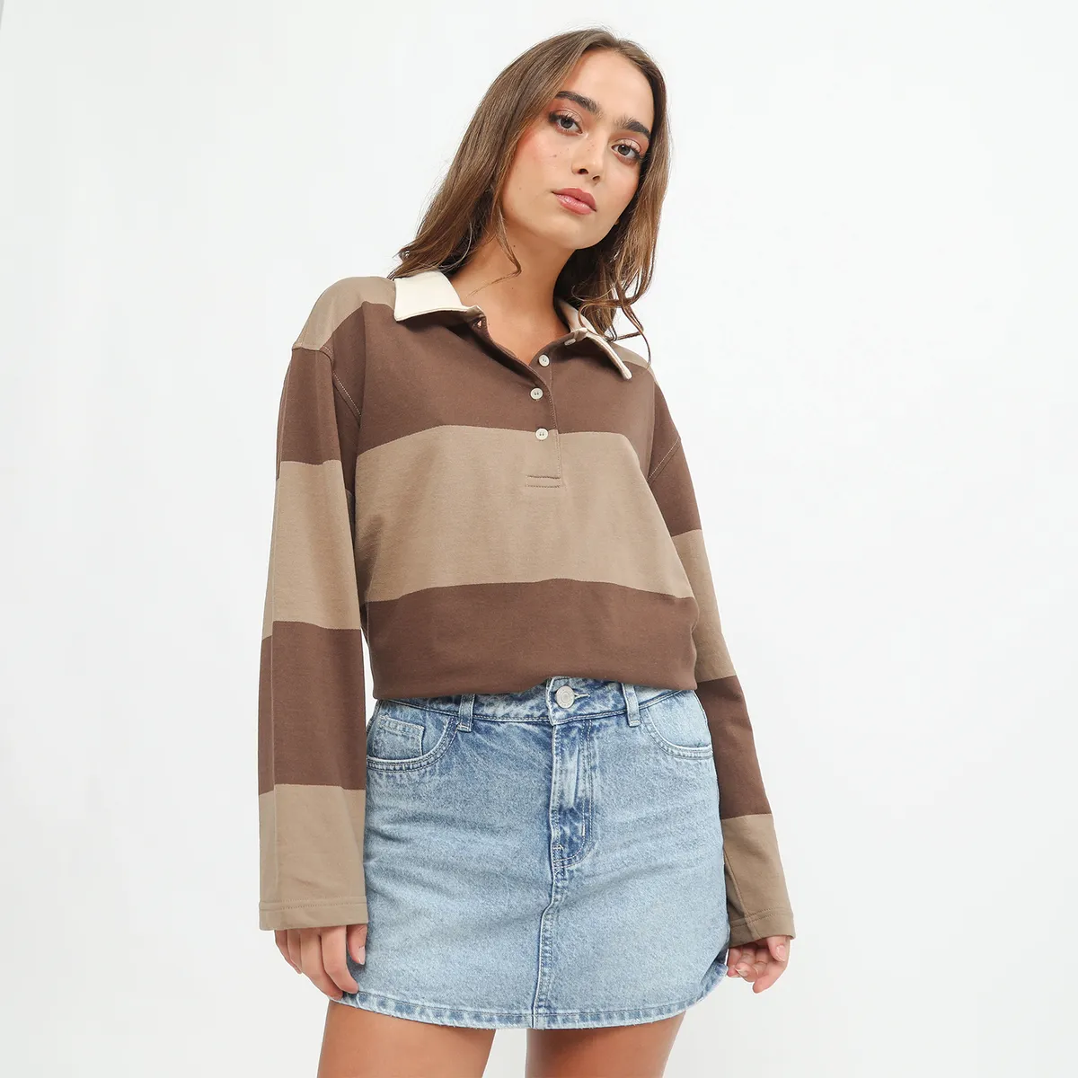 DENIMLAB - Polo Manga Larga Mujer Denimlab