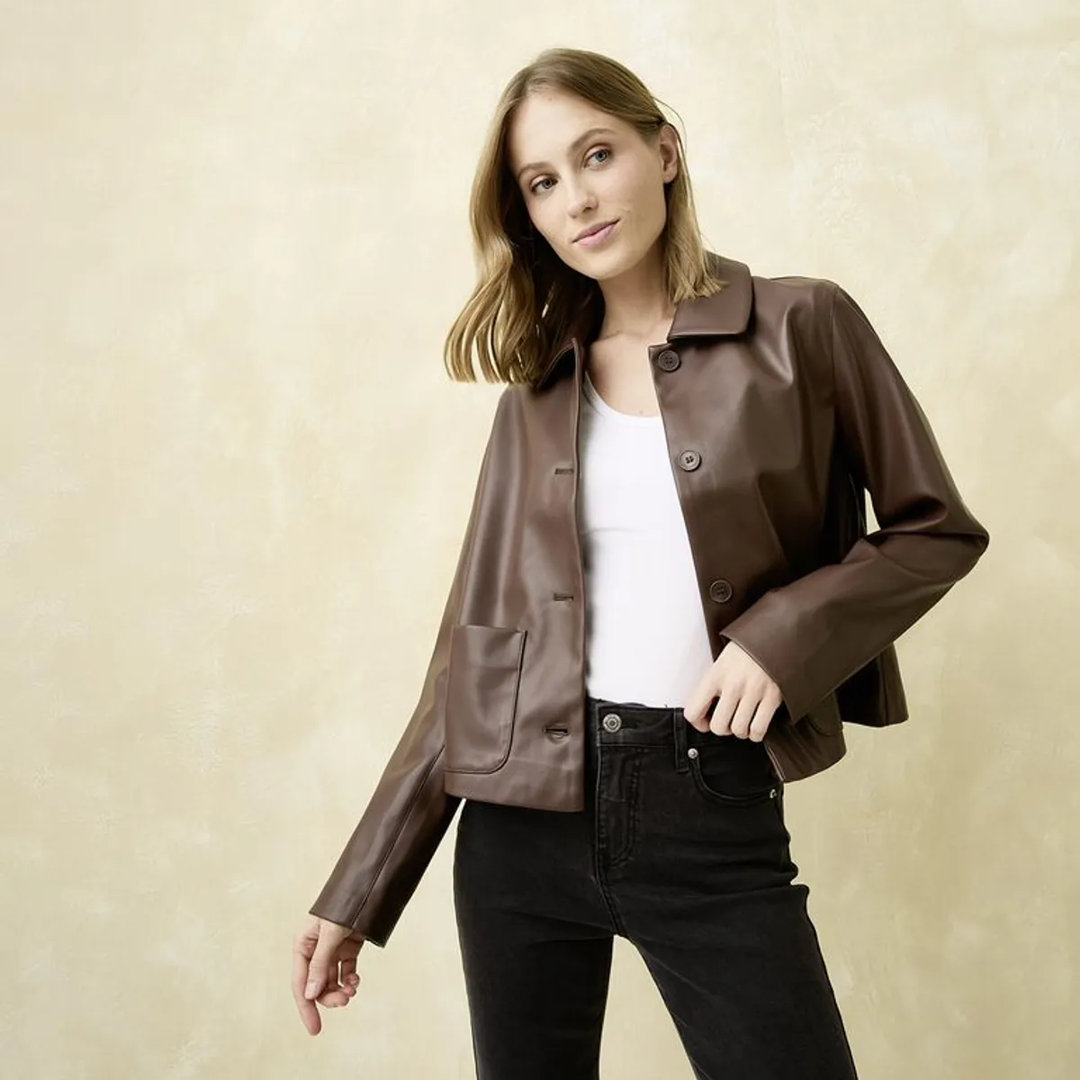 UNIVERSITY CLUB - Casaca Efecto Cuero Mujer University Club
