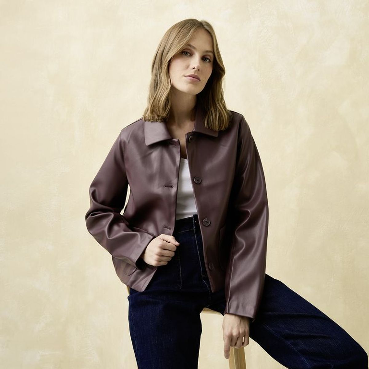 UNIVERSITY CLUB - Casaca Efecto Cuero Mujer University Club