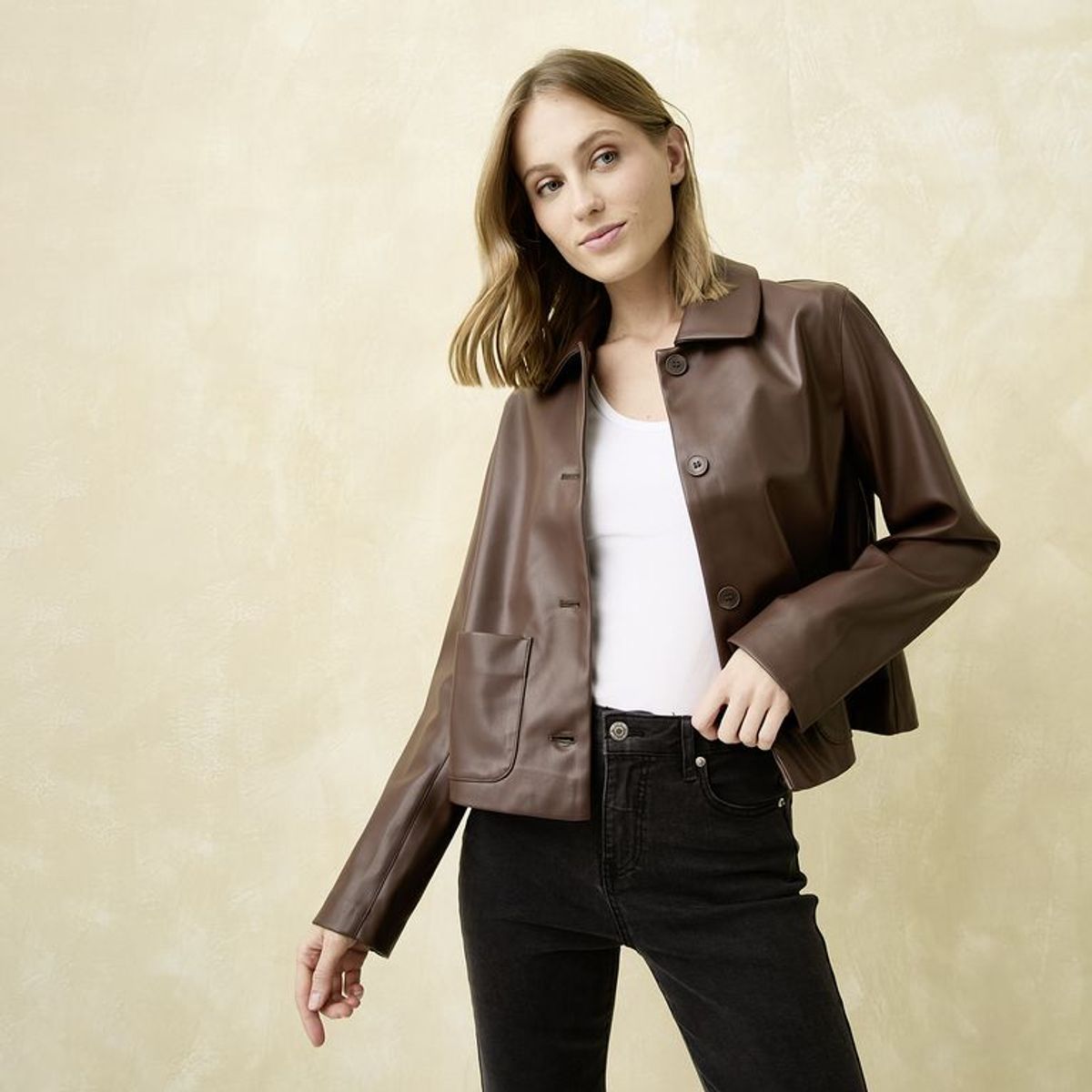 UNIVERSITY CLUB - Casaca Efecto Cuero Mujer University Club