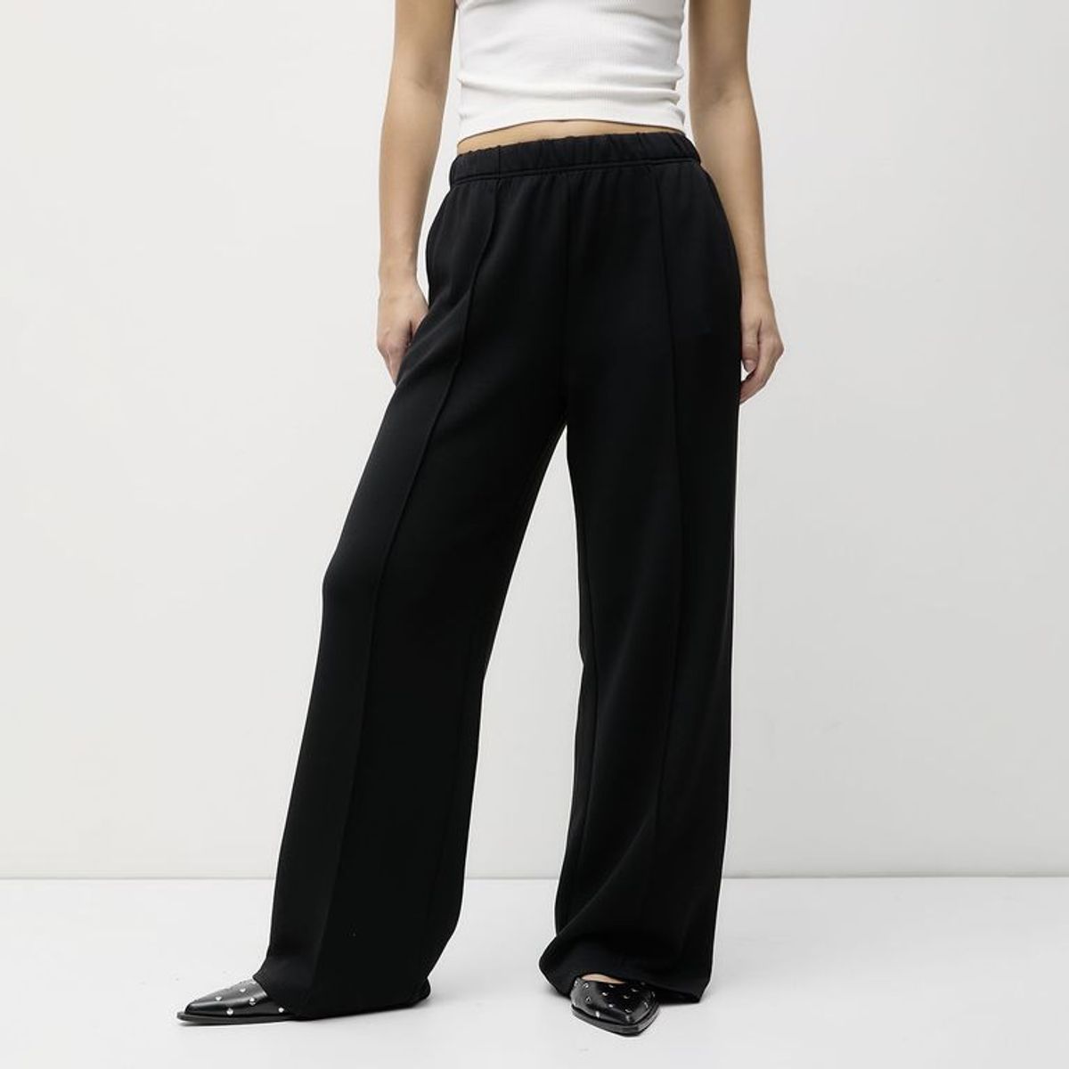 SYBILLA - Pantalón Wide Leg Tiro Medio Mujer Sybilla